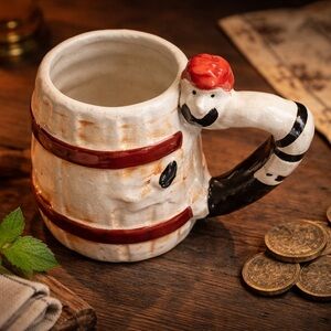 VINTAGE Collectible Hillbilly Mug Takiya Barrel Coffee Mug